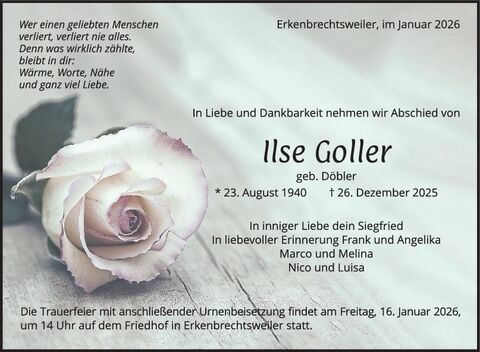 Trauer Ilse Goller