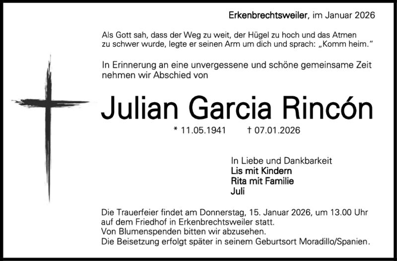 Trauer Julian Garcia Rincon