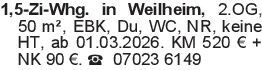 1,5-Zi-Whg. in Weilheim,