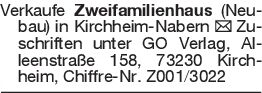 Verkaufe Zweifamilienhaus