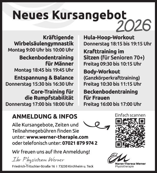 Neues Kursangebot 2026