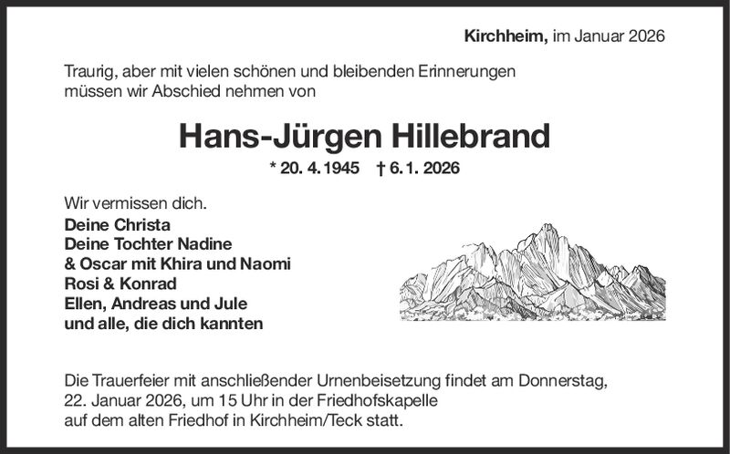 Trauer Hans-Jürgen Hillebrand