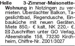 Helle 3-Zimmer-Maisonette