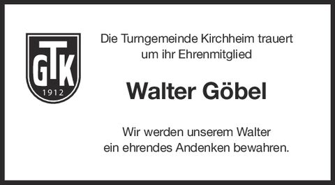 Nachruf Walter Göbel