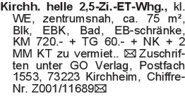 Kirchh. helle 2,5-Zi.-ET-