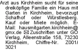 Arzt aus Kirchheim sucht