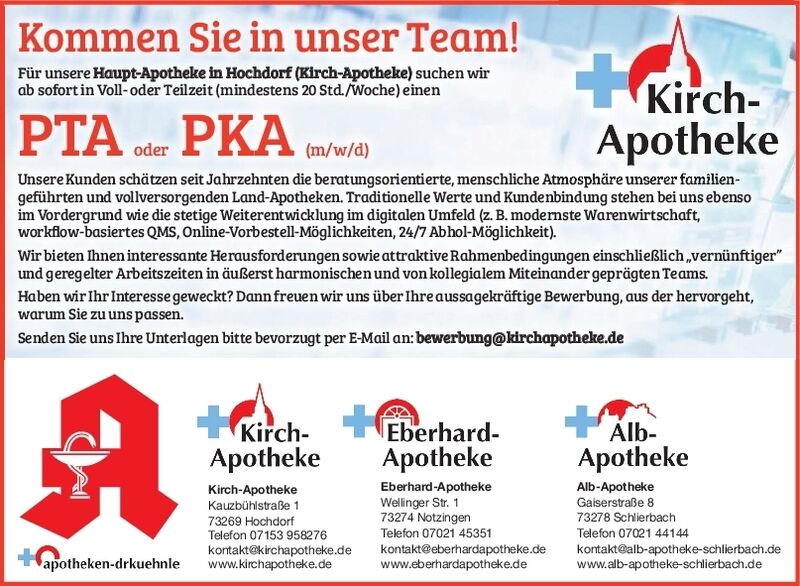 PTA oder PKA /m/w/d)