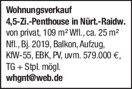 Wohnungsverkauf 4,5 Zi. Penthouse Nürt.