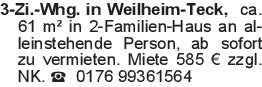 3-Zi.-Whg. in Weilheim-Te