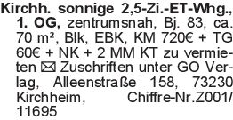 Kirchh. sonnige 2,5-Zi.-E