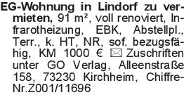 EG-Wohnung in Lindorf zu