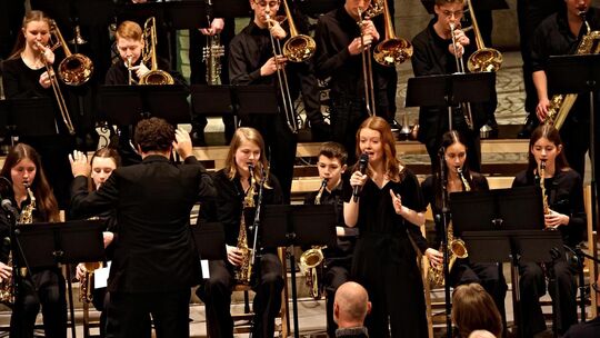 Die LUG-Bigband rockte die Martinskirche. Foto: Florian Stegmaier