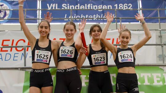 Valentina Wolf, Valerie Gabriel, Lea Schumacher und Melinda Denes-Hügel (von links) hatten sich überraschend für das Finale über Valentina Wolf, Valerie Gabriel, Lea Schumacher und Melinda Denes-Hügel (von links) hatten sich überraschend für das Finale über