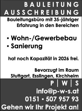 Bauleitung Ausschreibung