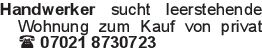 Handwerker sucht leersteh