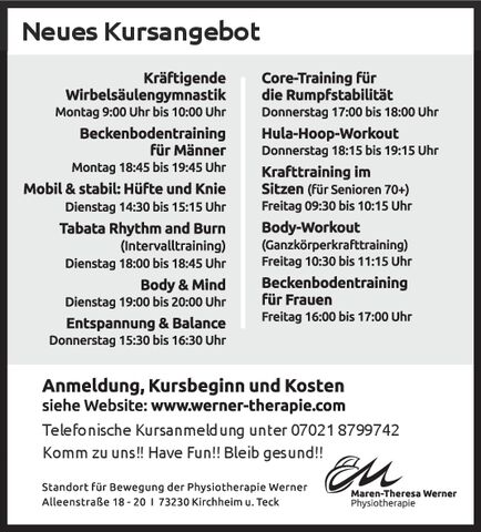 Neues Kursangebot 2026