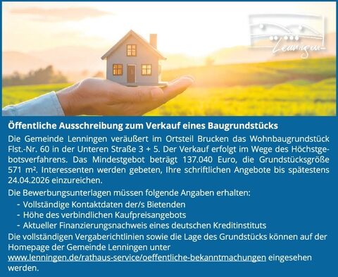 Öffentliche Ausschreibung zum Verkauf