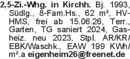 2,5-Zi.-Whg. in Kirchh. B