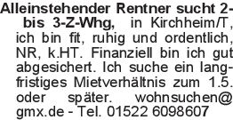 Alleinstehender Rentner s