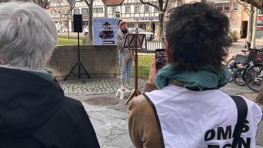 Die „Mittelmeer-Monologe“: Eindrückliche Worte der Stuttgarter Schauspielerin Pia Maria Fedelucci im Zuge der Aktionswochen gege Die „Mittelmeer-Monologe“: Eindrückliche Worte der Stuttgarter Schauspielerin Pia Maria Fedelucci im Zuge der Aktionswochen gege