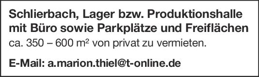 Lager/Produktionshalle u. Büro vermieten