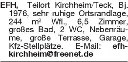 EFH, Teilort Kirchheim/Te