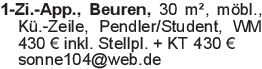 1-Zi.-App., Beuren, 30 m²