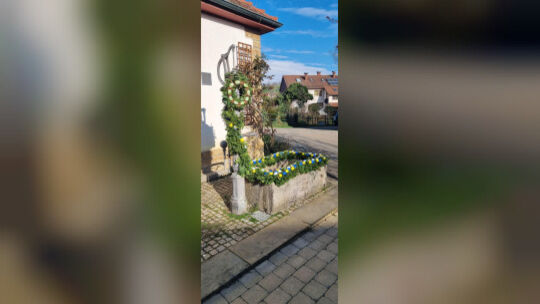 In Hepsisau wurde der Brunnen vor dem Backhaus geschmückt.