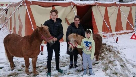 Sie wurden mit ihren Ponys und Pferden vom späten Wintereinbruch eiskalt erwischt (von links): Tyrone, Nancy und Adonis Sperlich