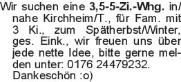 Wir suchen eine 3,5-5-Zi.