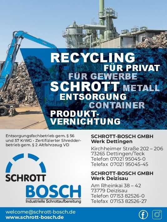 Recycling für Privat und Gewerbe