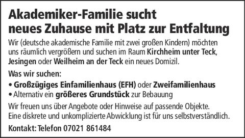 Wir suchen neues Zuhause