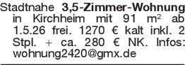 Stadtnahe 3,5-Zimmer-Wohn