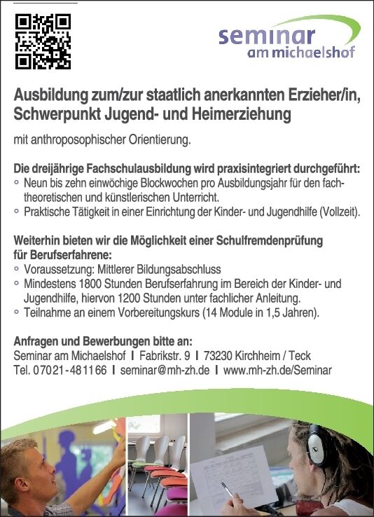Ausbildung Erzieher/in