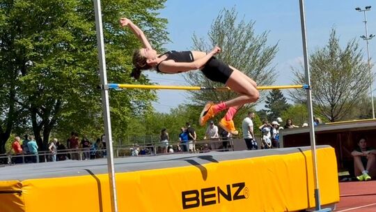 Victoria Wolf hat am Wochenende in fast allen Disziplinen vollauf überzeugt. Lediglich im Speerwerfen büßte sie Punkte ein.  Fot