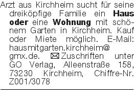 Arzt aus Kirchheim sucht