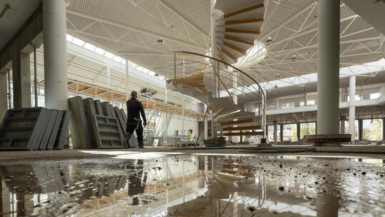 Blick ins Innere der KSK-Baustelle in Kirchheim. Foto: Carsten Riedl
