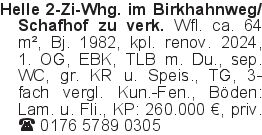 Helle 2-Zi-Whg. im Birkha