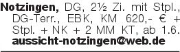 Notzingen, DG, 2½ Zi. mit