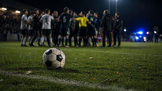 Tumulte auf dem Platz inklusive Polizeieinsatz – was hier symbolisch dargestellt ist, hat sich am Freitag in Altdorf tatsächlich