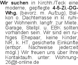 Wir suchen in Kirchh./Tec