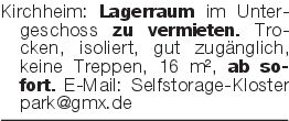 Kirchheim: Lagerraum im U