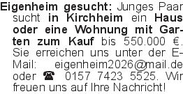 Eigenheim gesucht: Junges