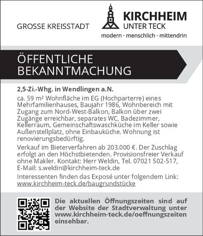 2,5 Zi-Whg. in Wendlingen