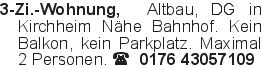 3-Zi.-Wohnung, Altbau, DG
