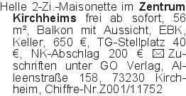 Helle 2-Zi.-Maisonette im