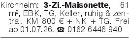Kirchheim: 3-Zi.-Maisonet