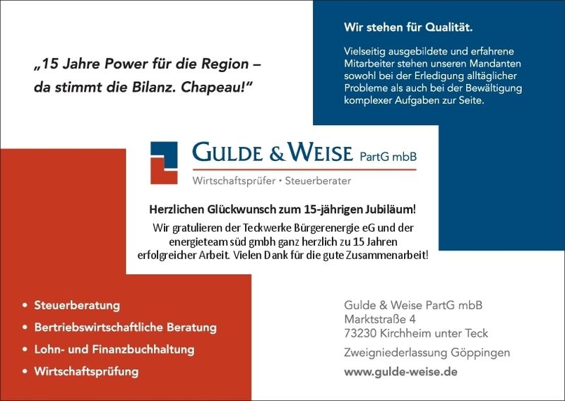 15 Jahre Teckwerke & Energieteam