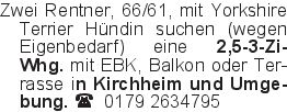 Zwei Rentner, 66/61, mit