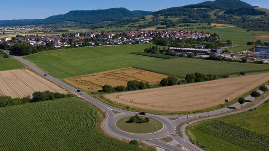 Die Sperrung der Kreisstraße 1250 ab dem Kreisel am Guckenrain soll früher beendet sein, als geplant. Archivfoto: Carsten Riedl Die Sperrung der Kreisstraße 1250 ab dem Kreisel am Guckenrain soll früher beendet sein, als geplant. Archivfoto: Carsten Riedl